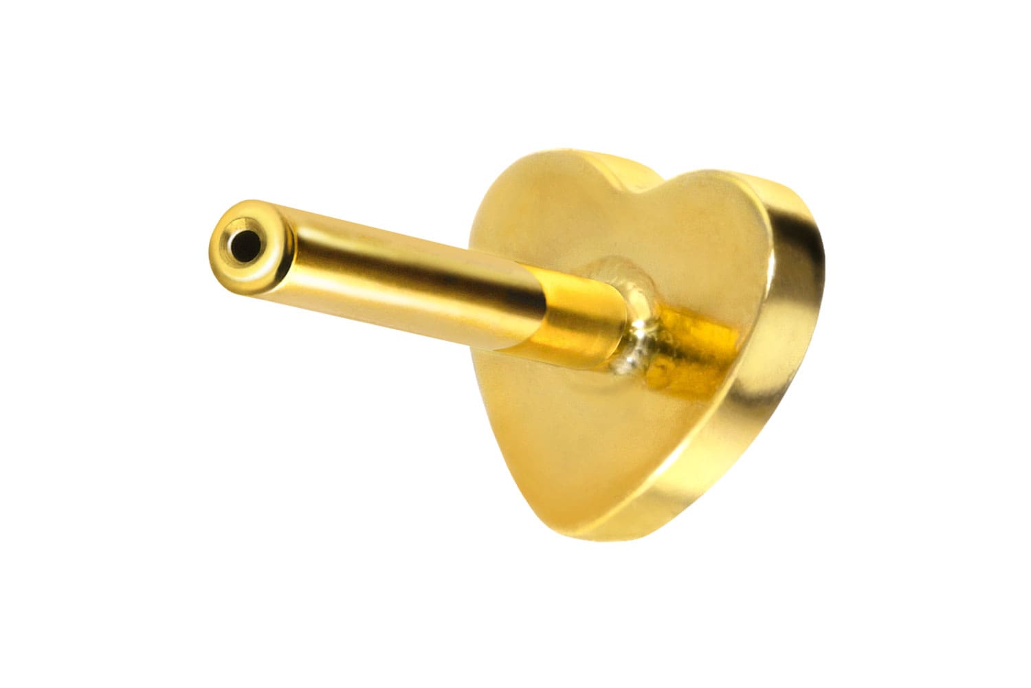 Titan Labret Piercing mit Push Fit ohne Kugel HERZ